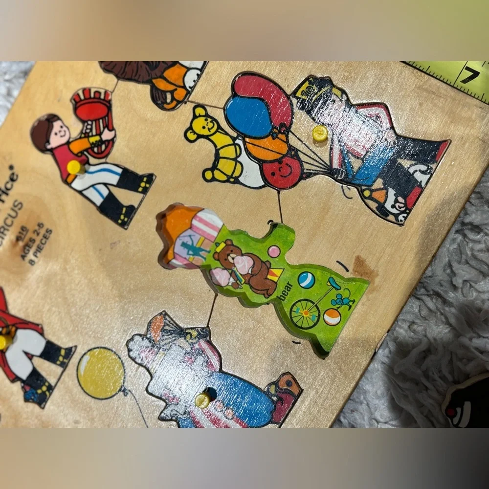 1971 Vintage Fisher Price Wooden Circus Puzzle